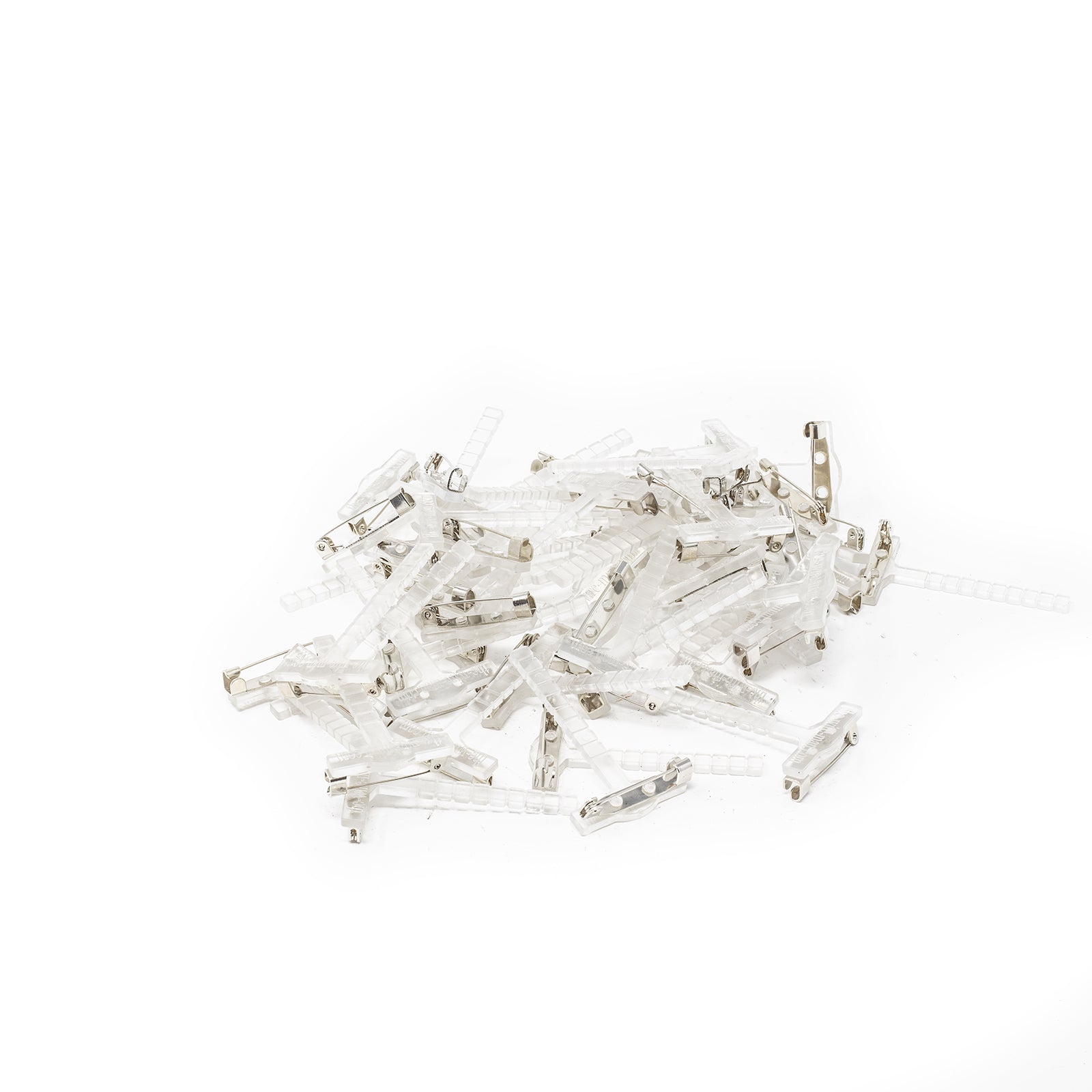 Revers Anstecknadeln - 5cm - 50 St. - transparent