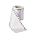 Supersatin, weiß, Efeu gold - Breite 100 mm