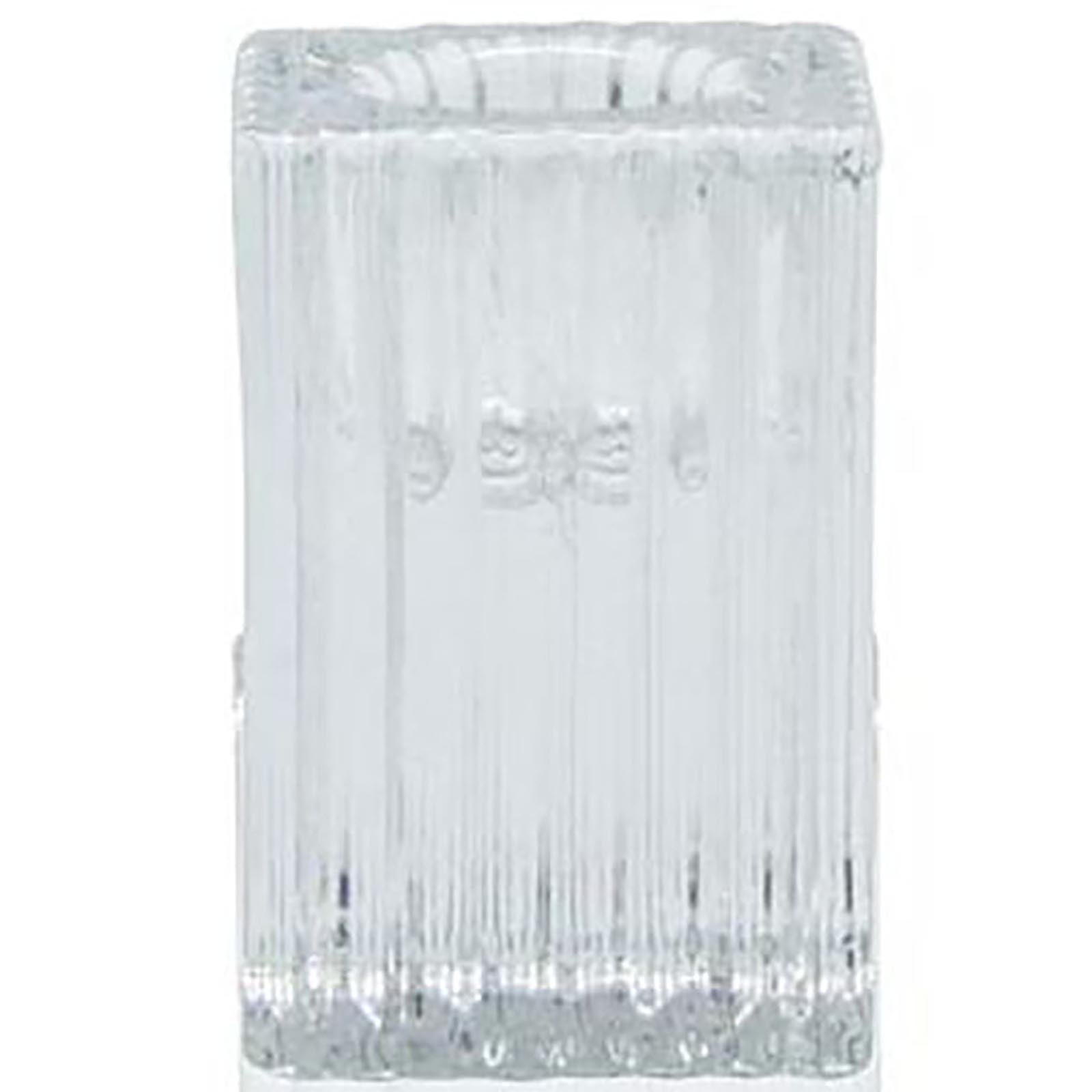 SHINE STRIPES square glass candle holder - klar - 4x4x6cm - Glas