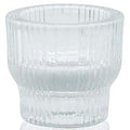 SHINE STRIPES round glass candle & tealight holder - klar - 5,5x5,5x4,9cm - Glas