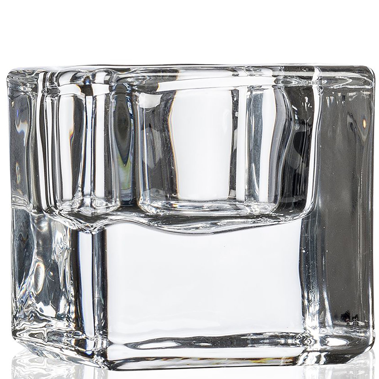 SHINE candle holder square - klar - 5x5x4,8cm - Glas