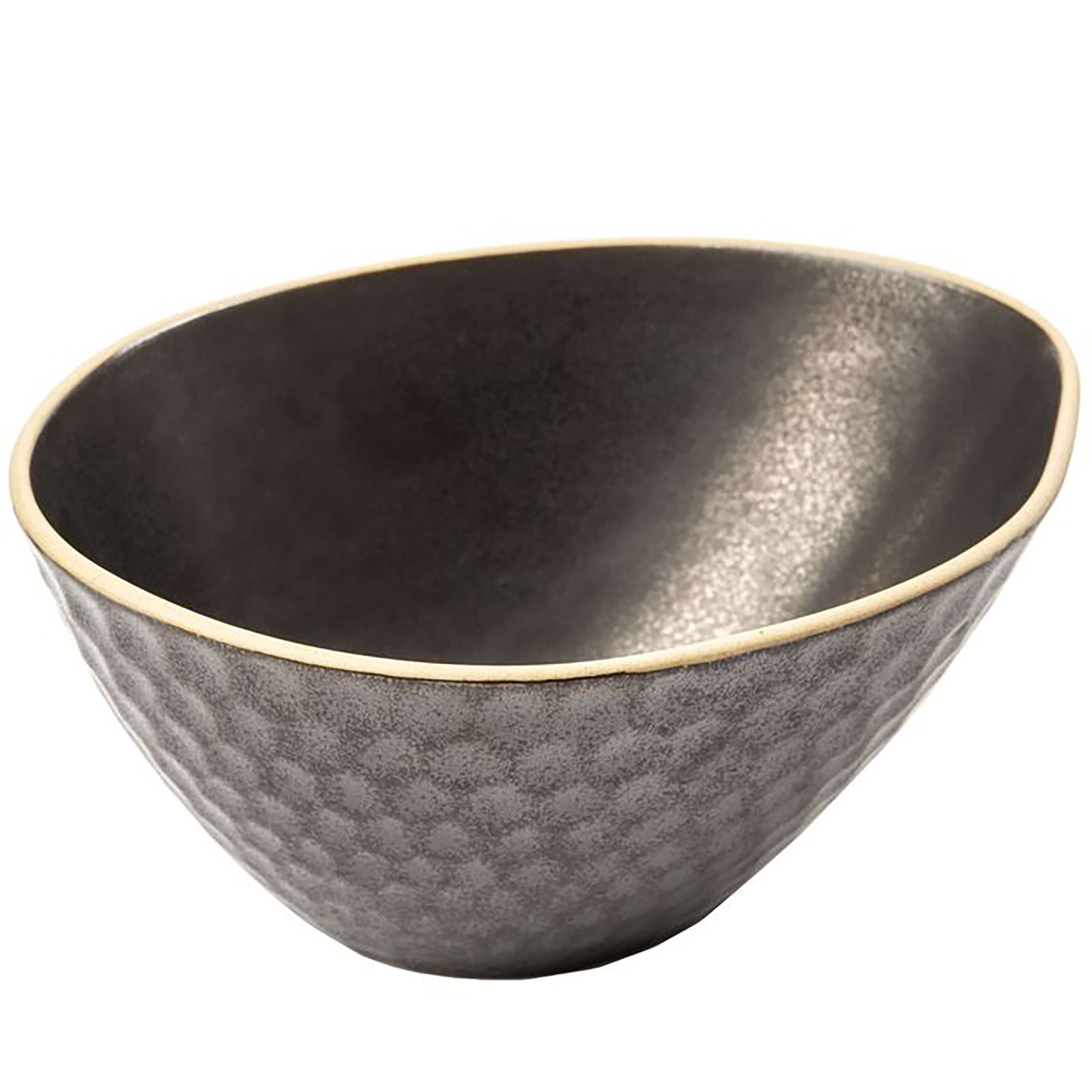 COMB round bowl medium - schwarz - 13x16,1x7,2cm - Stoneware