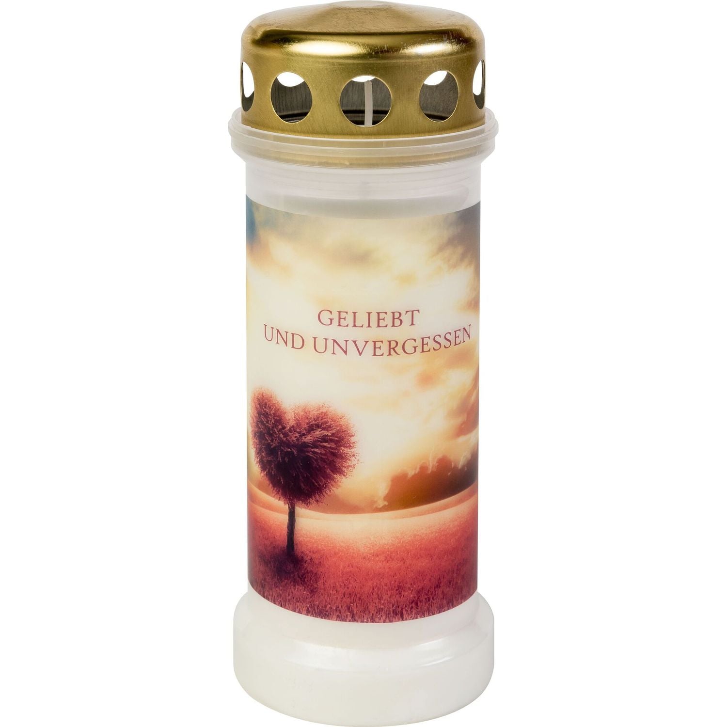 Grave candle no. 6 - Pink tree - White