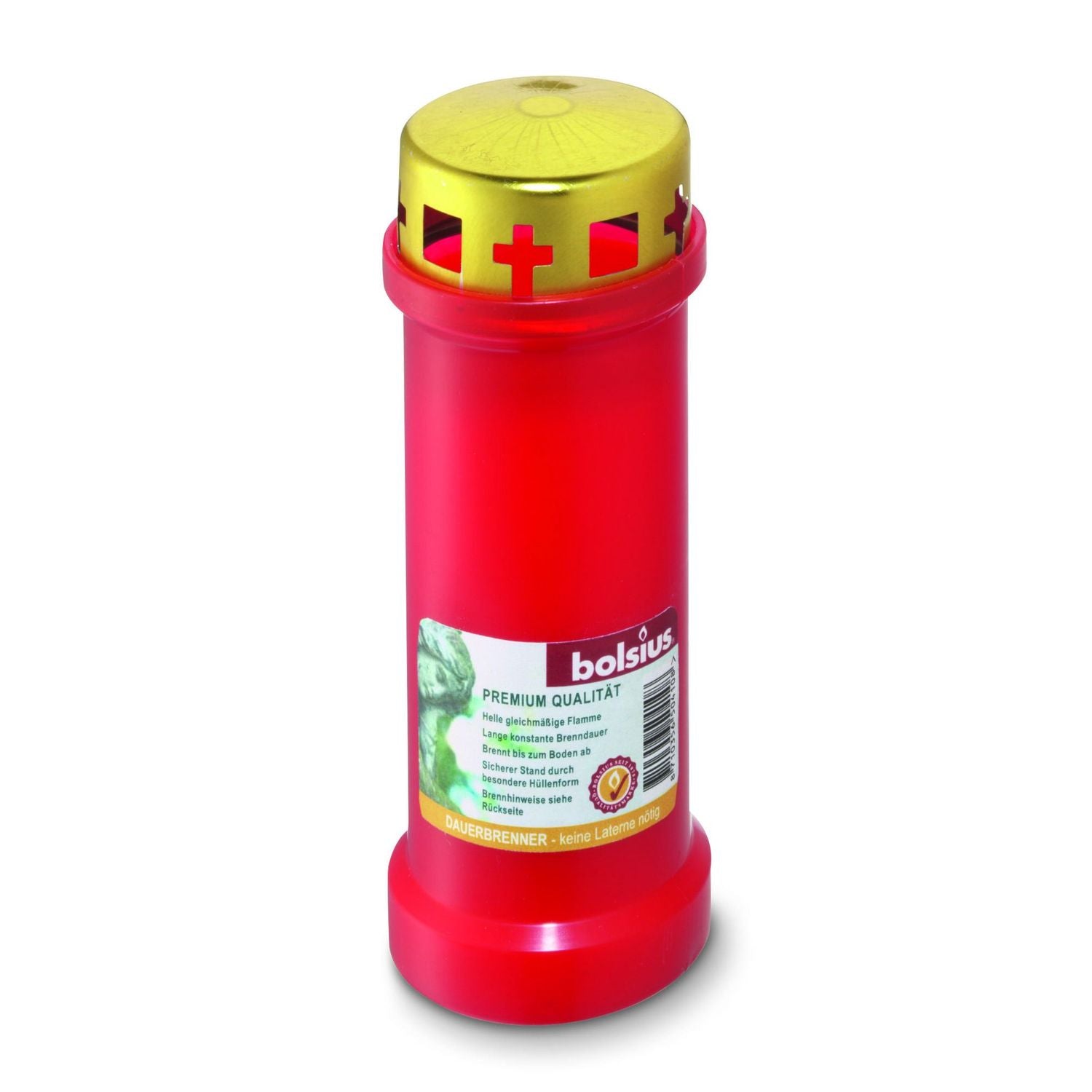 Grave candle No. 6 - with lid - Red