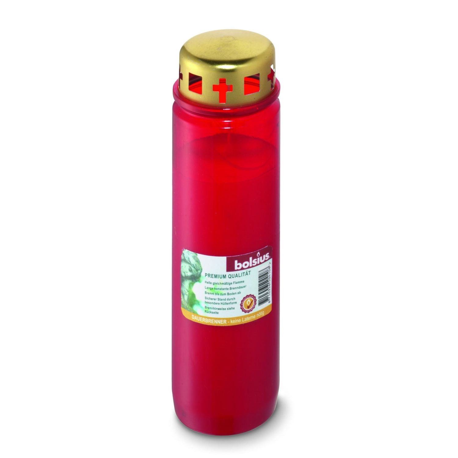 Grave candle No. 9 - with lid - Red