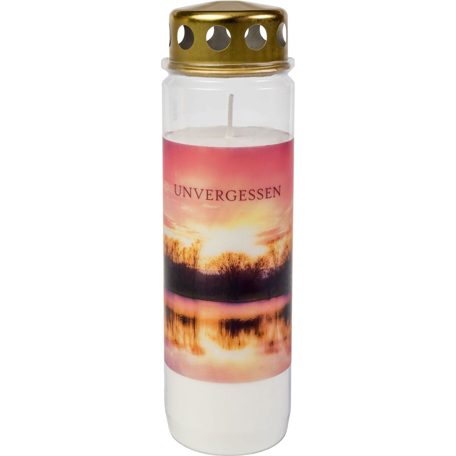 Grave candle no. 9 - Pink tree - White