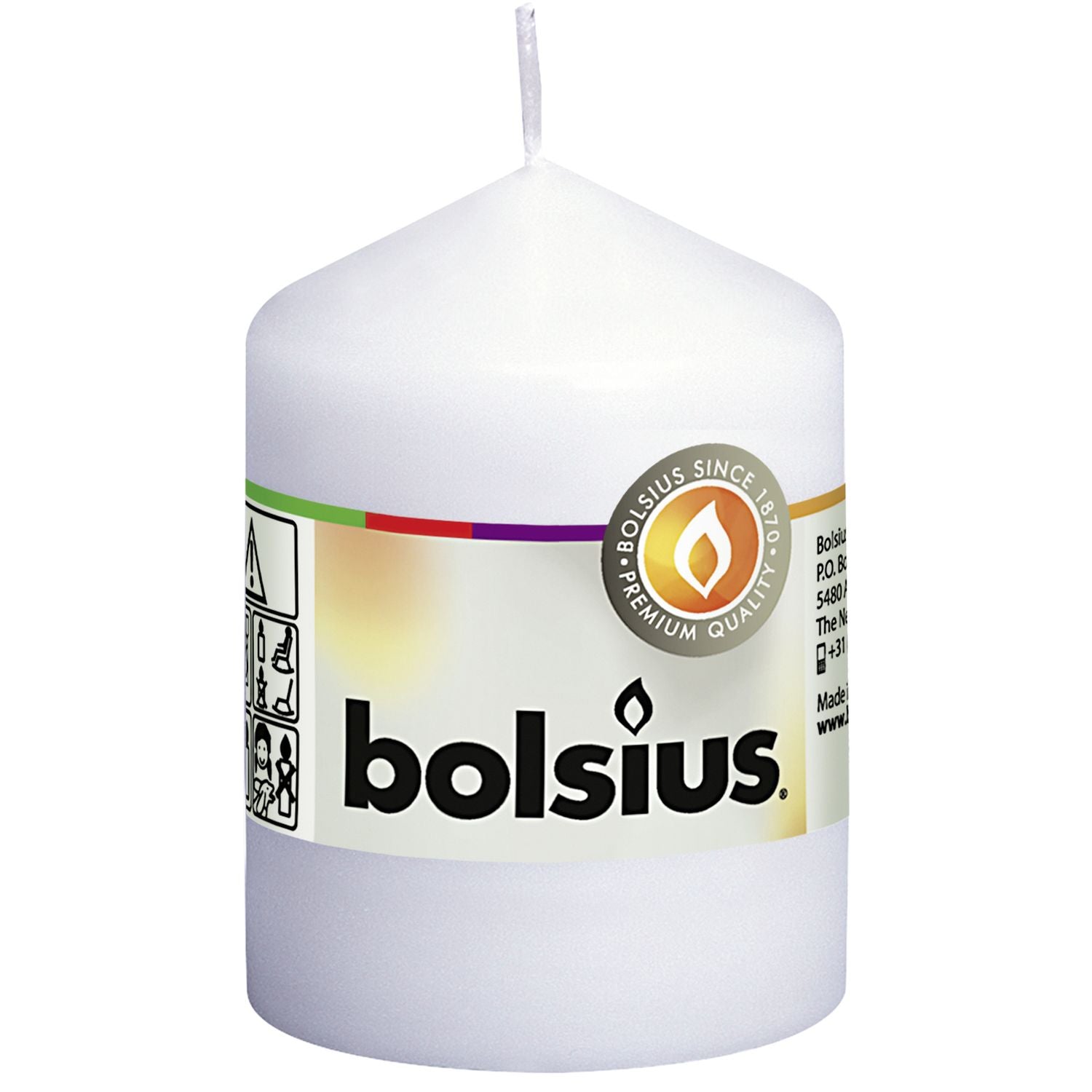 Pillar candle - Height 8 cm - Diameter 5.8 cm - White