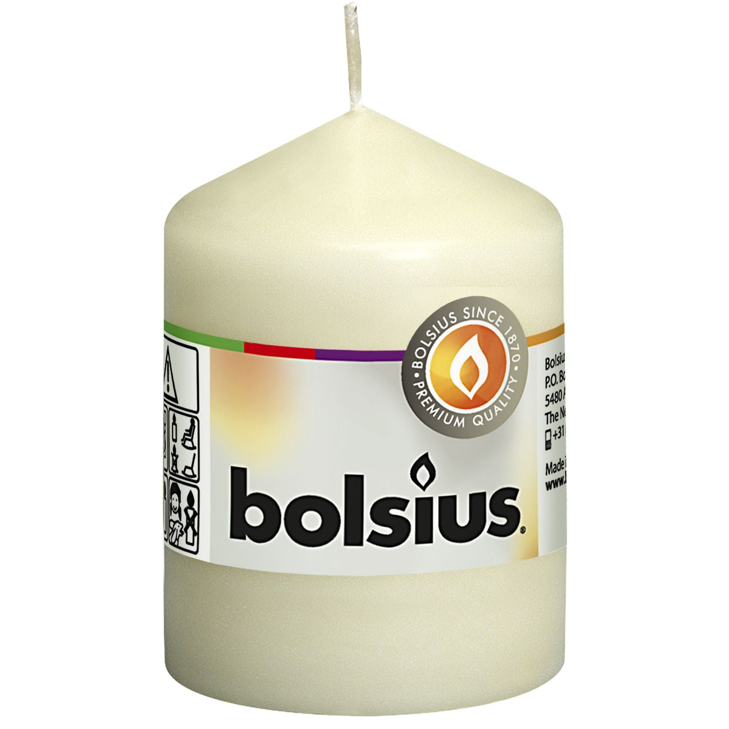 Pillar candle - Height 8 cm - Diameter 5.8 cm - Ivory