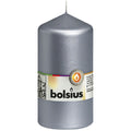 Pillar candle - Height 13 cm - Diameter 6.8 cm - Silver