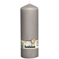 Bougie pilier - Hauteur 20 cm - Diamètre 6,8 cm - Gris chaud