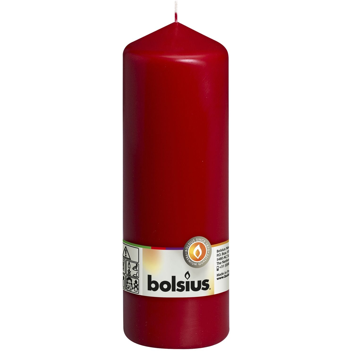 Stumpenkerze - Höhe 20 cm - Durchmesser 6,8 cm - Altrot