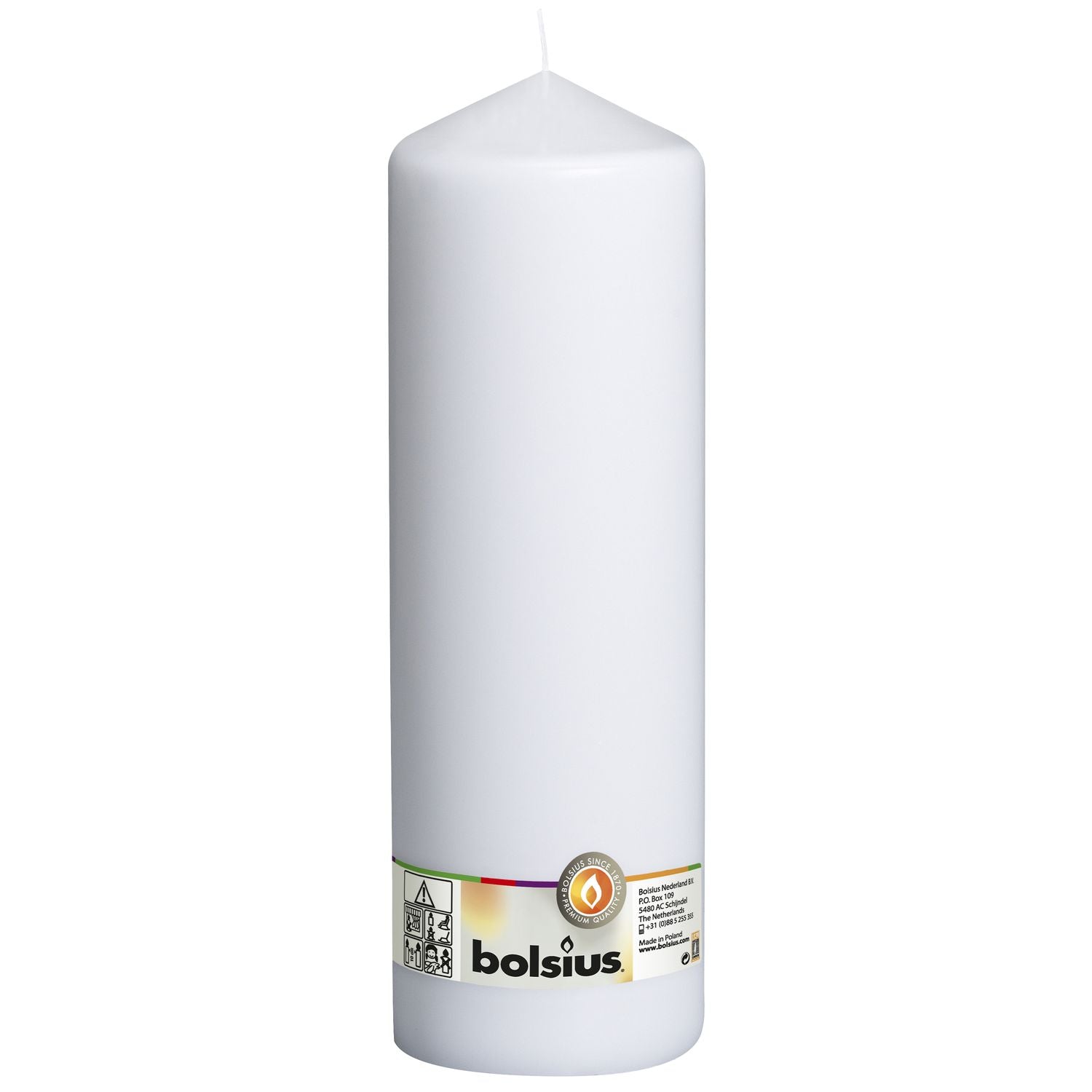 Stumpenkerze - Höhe 30 cm - Durchmesser 9,8 cm - Weiß