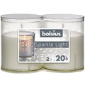 Lumière scintillante - Lot de 2 - Hauteur 64 mm - Diamètre 52 mm - Transparent