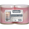 Sparkle Light Heart - Set of 2 - Height 64 mm - Diameter 52 mm - Pink