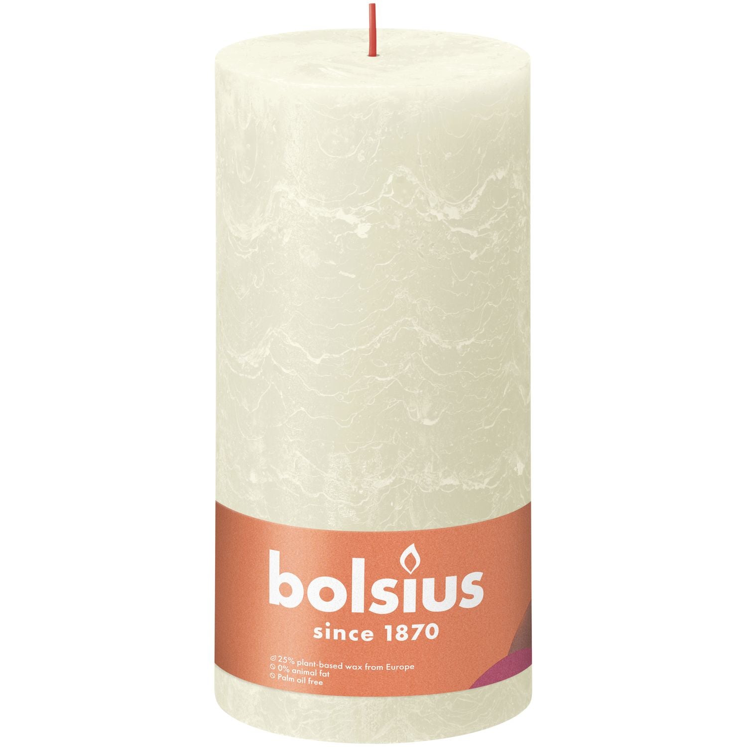 Stumpenkerze - Höhe 20 cm - Durchmesser 10 cm - Rustik - Weiche Perle