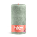 Pillar candle - Height 20 cm - Diameter 10 cm - Rustic - Jade Green