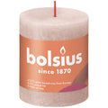 Stumpenkerze - Höhe 8 cm - Durchmesser 6,8 cm - Rustik - Nebliges Rosa