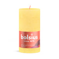 Bougie pilier - Hauteur 13 cm - Diamètre 6,8 cm - Style rustique - Jaune soleil