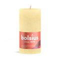 Pillar candle - Height 13 cm - Diameter 6.8 cm - Rustic - Soft yellow