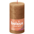Pillar candle - Height 13 cm - Diameter 6.8 cm - Rustic - Spice brown