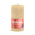 Bougie pilier - Hauteur 13 cm - Diamètre 6,8 cm - Style rustique - Beige avoine