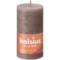 Bougie pilier - Hauteur 13 cm - Diamètre 6,8 cm - Style rustique - Taupe rustique