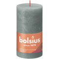 Pillar candle - Height 13 cm - Diameter 6.8 cm - Rustic - Eucalyptus green