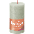 Bougie pilier - Hauteur 13 cm - Diamètre 6,8 cm - Style rustique - Vert brumeux