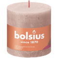 Pillar candle - Height 10 cm - Diameter 10 cm - Rustic - Misty pink