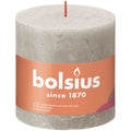 Bougie pilier - Hauteur 10 cm - Diamètre 10 cm - Style rustique - Gris sable