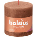 Stumpenkerze - Höhe 10 cm - Durchmesser 10 cm - Rustik - Rostiges Rosa