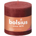 Pillar candle - Height 10 cm - Diameter 10 cm - Rustic - Soft red