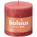 Pillar candle - Height 10 cm - Diameter 10 cm - Rustic - Pink blossom