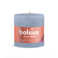 Pillar candle - Height 10 cm - Diameter 10 cm - Rustic - Sky blue