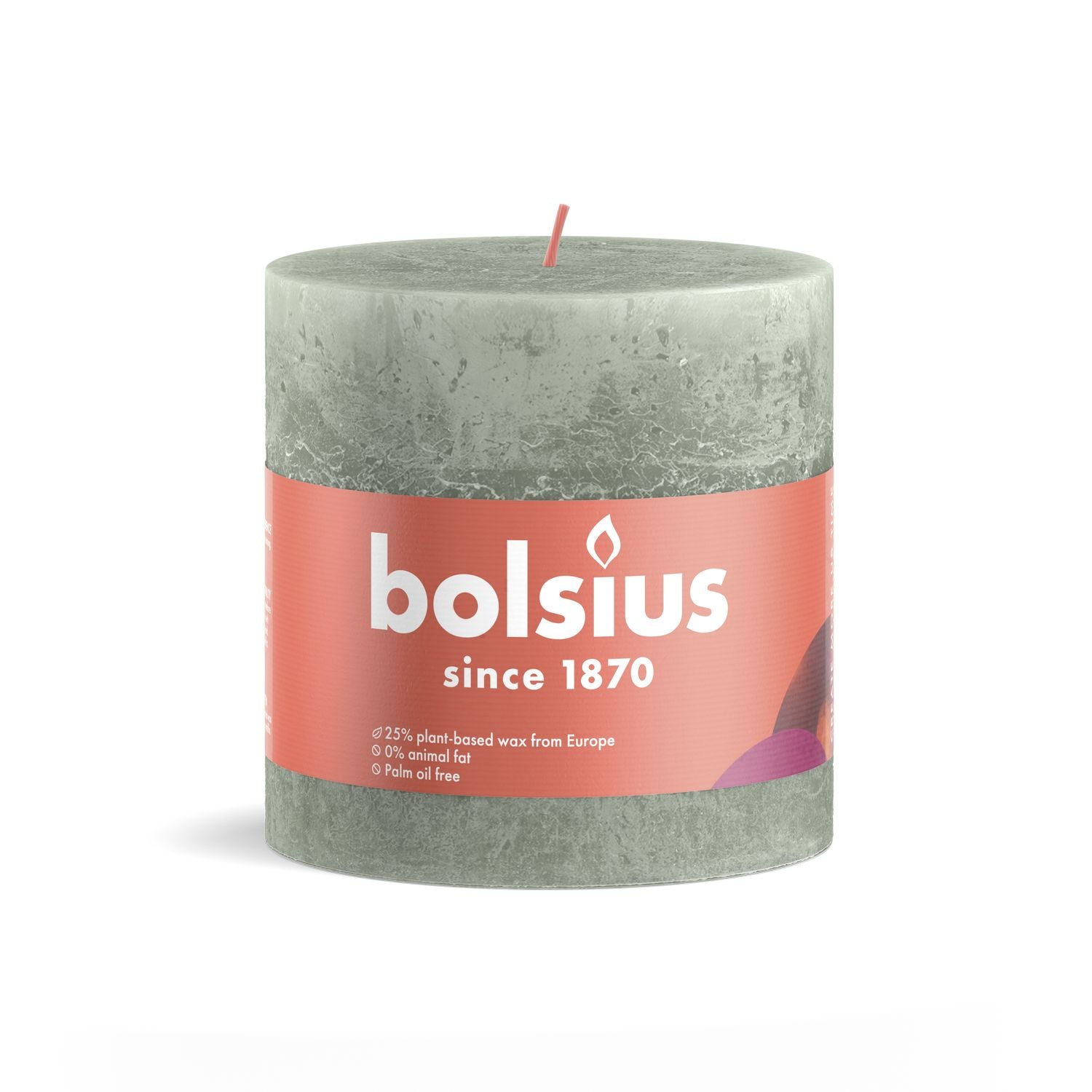 Stumpenkerze - Höhe 10 cm - Durchmesser 10 cm - Rustik - Jade Grün