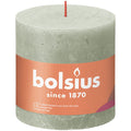 Pillar candle - Height 10 cm - Diameter 10 cm - Rustic - Misty green