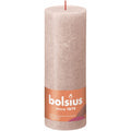 Pillar candle - Height 19 cm - Diameter 6.8 cm - Rustic - Misty pink
