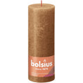 Pillar candle - Height 19 cm - Diameter 6.8 cm - Rustic - Spiced brown