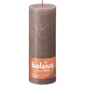 Bougie pilier - Hauteur 19 cm - Diamètre 6,8 cm - Style rustique - Taupe rustique