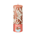 Stumpenkerze - Höhe 19 cm - Durchmesser 6,8 cm - Rustik Print - Rostiges Rosa