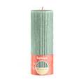 Pillar candle - Height 19 cm - Diameter 6.8 cm - Rustic print - Jade Green