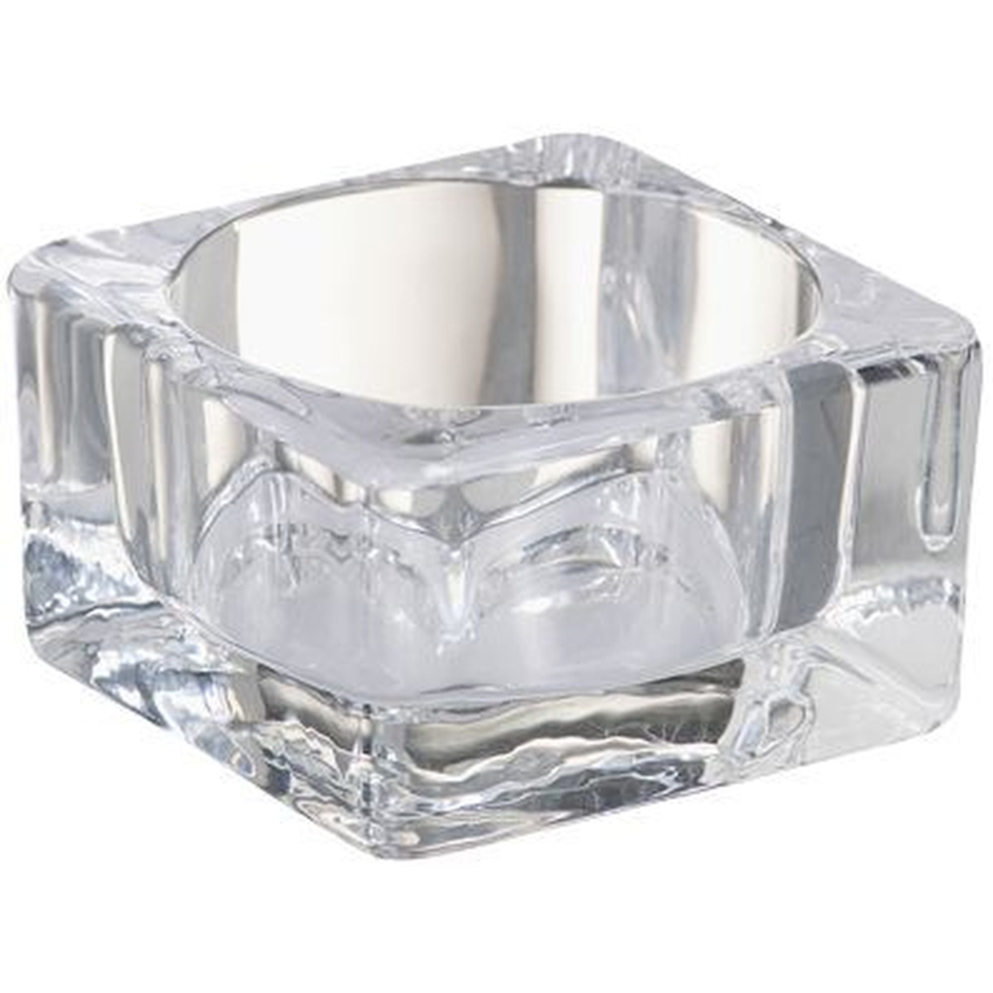 Square Maxi tealight holder - Height 42 mm - Diameter 75 mm - Transparent