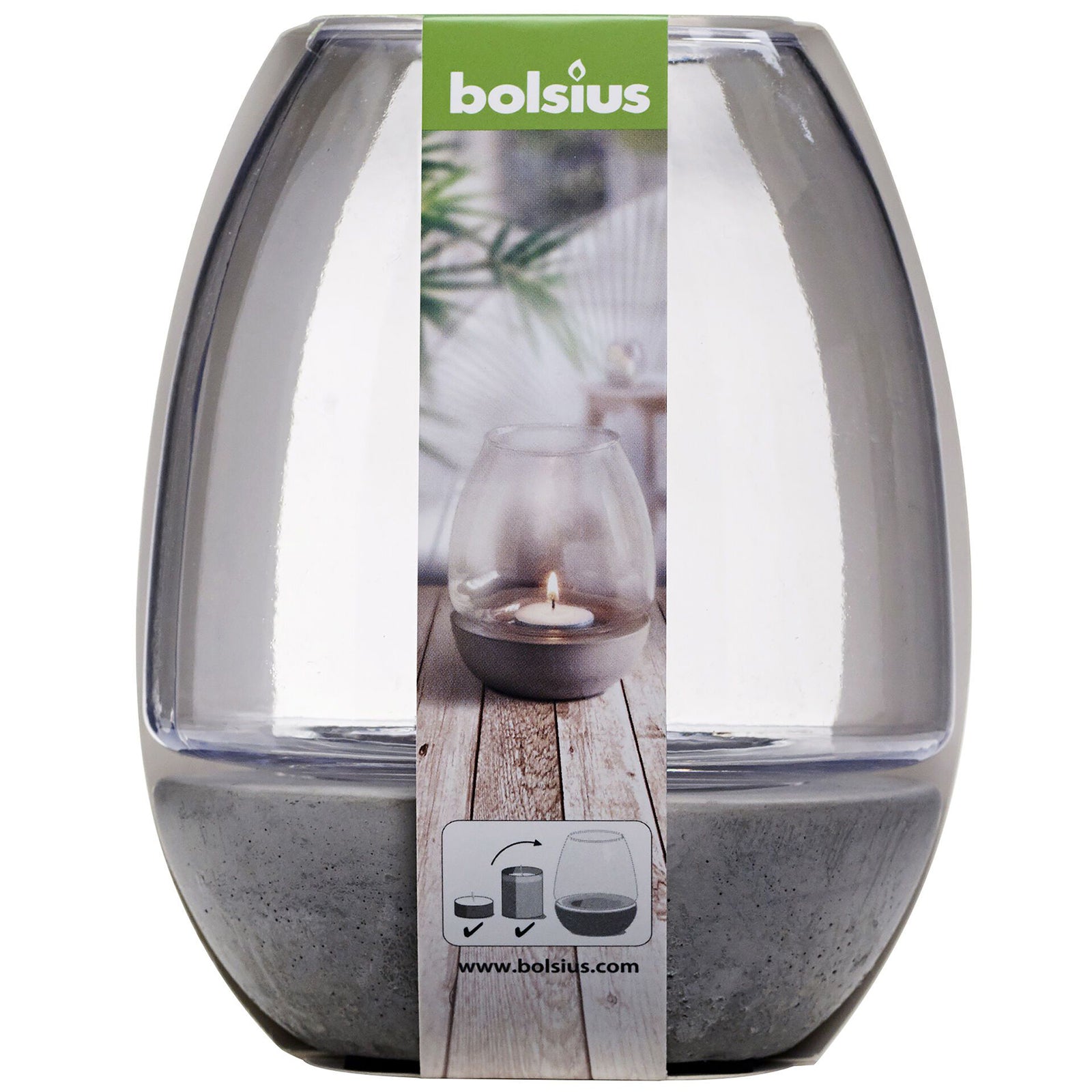 Outdoor tealight holder - Height 120 mm - Diameter 100 mm - Transparent