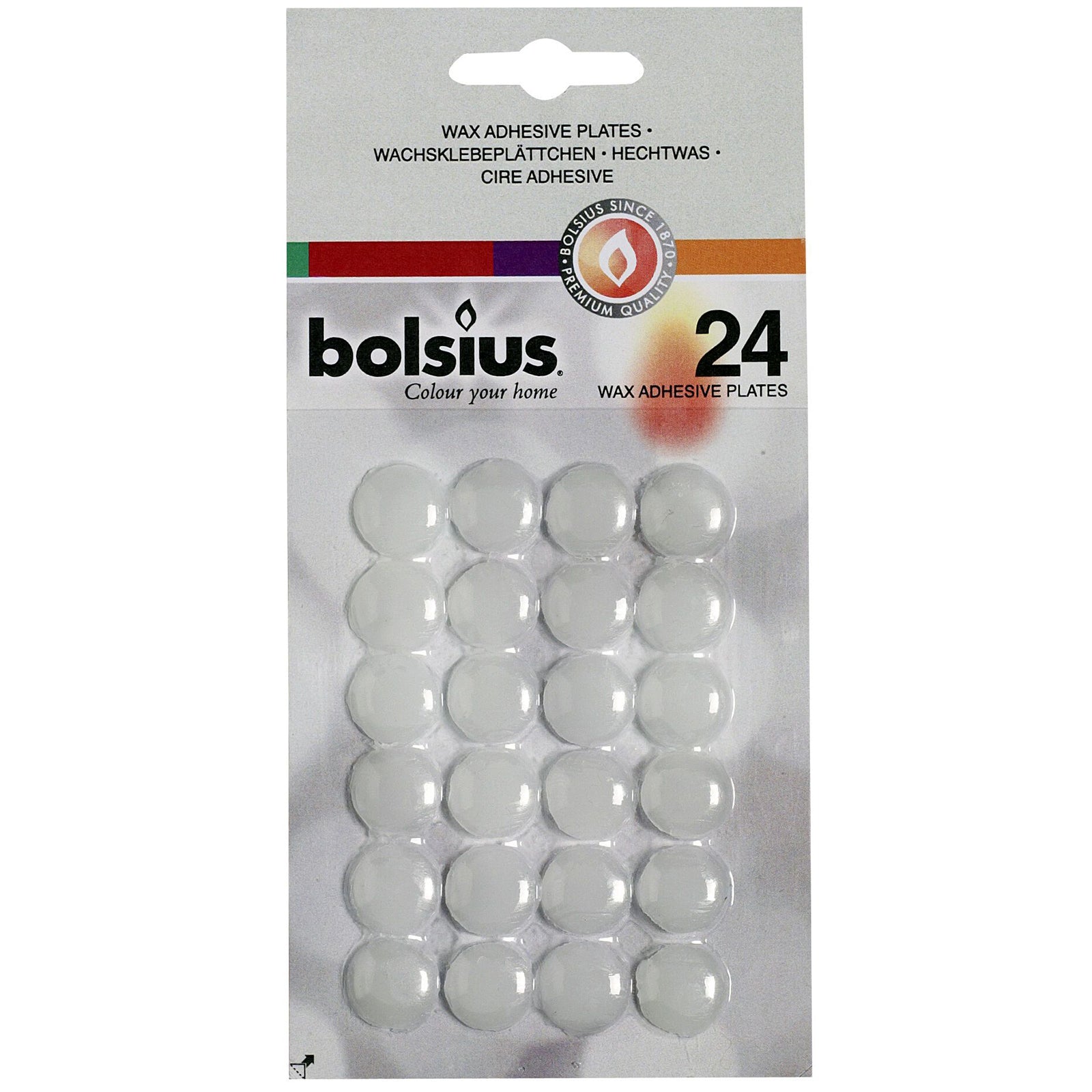 Wax adhesive pads - 24 pieces - White - Diameter approx. 1.6 cm
