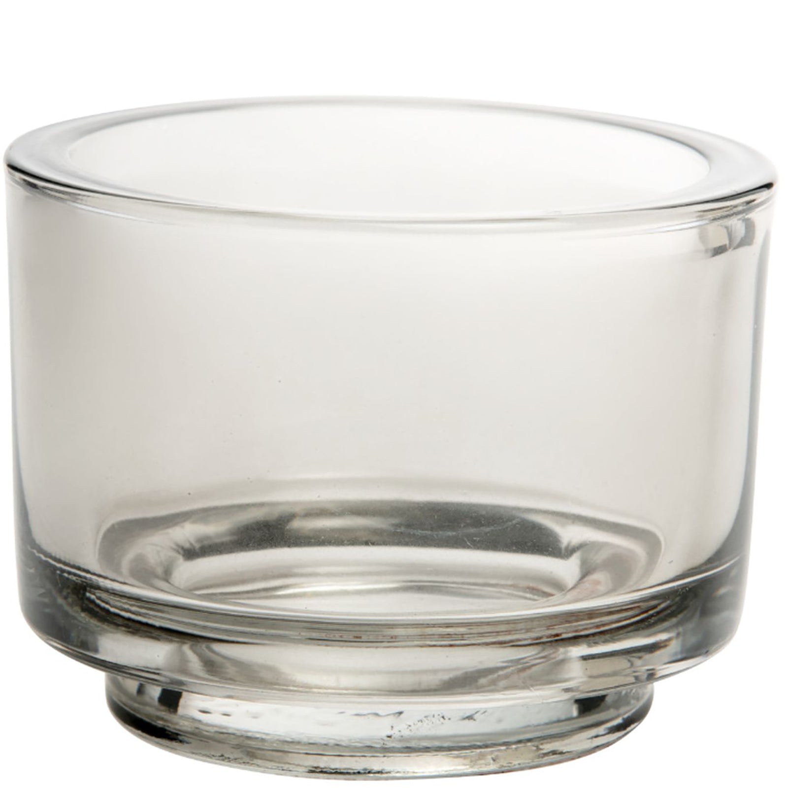 CLASSIC glass tealight holder - grau - 9,2x9,2x7cm - Glas
