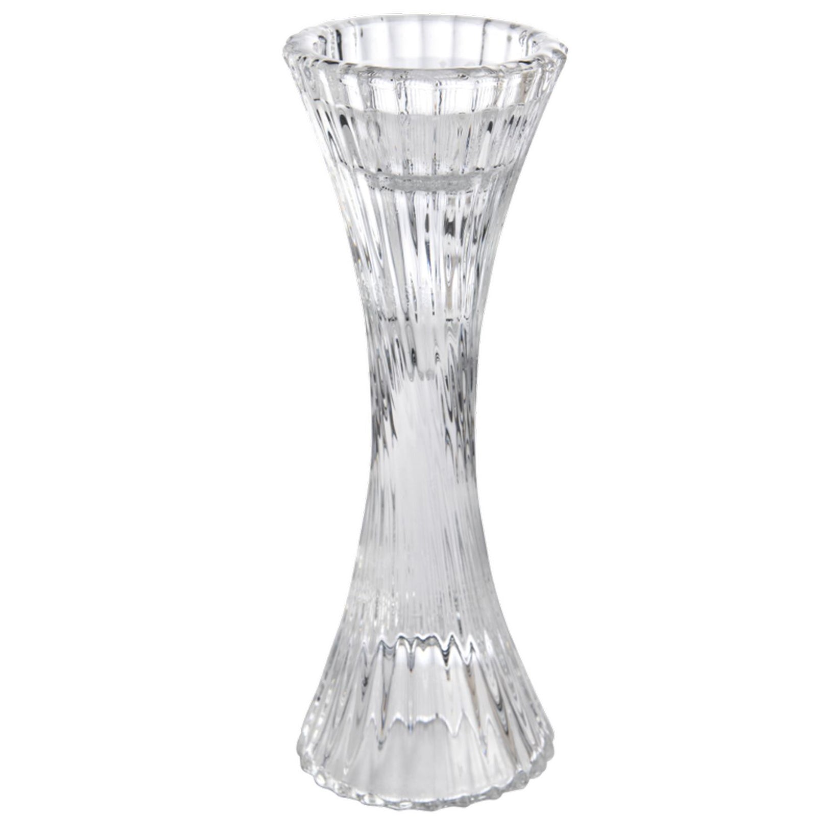 DUAL glass tealight & candle holder large - klar - 7x7x19,5cm - Glas