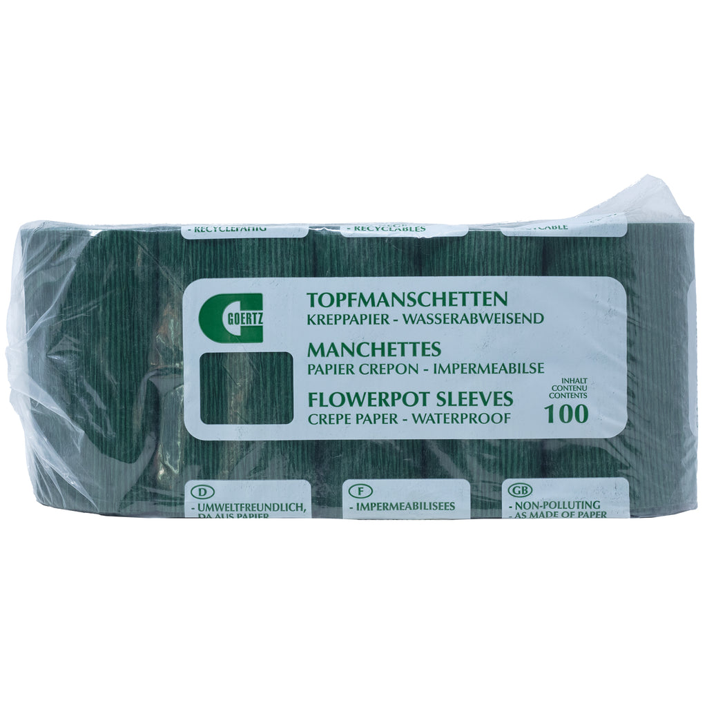 Manchon pour pot - 100 pièces - diamètre du pot : 125 mm - vert foncé