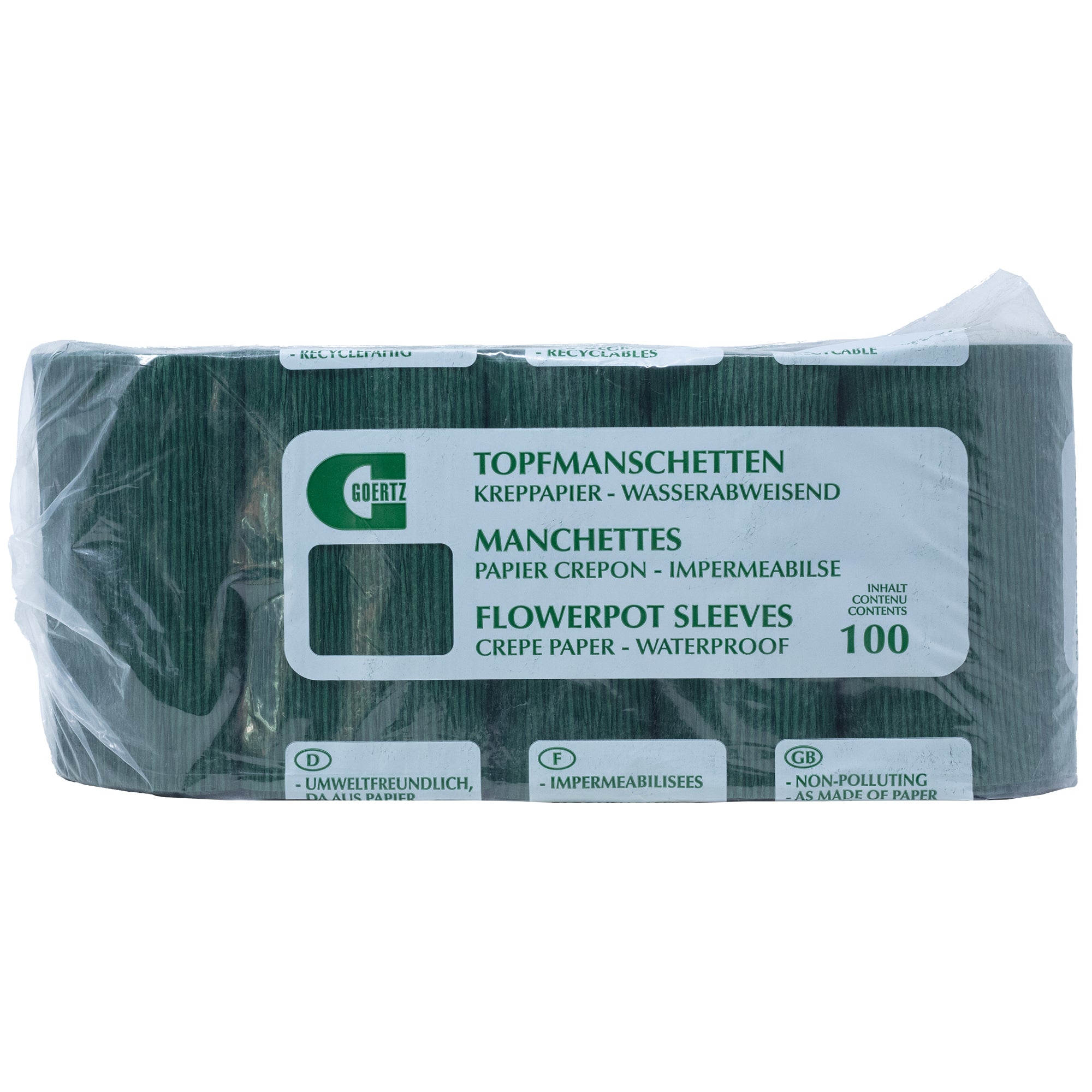 Manchon pour pot - 100 pièces - diamètre du pot : 125 mm - vert foncé