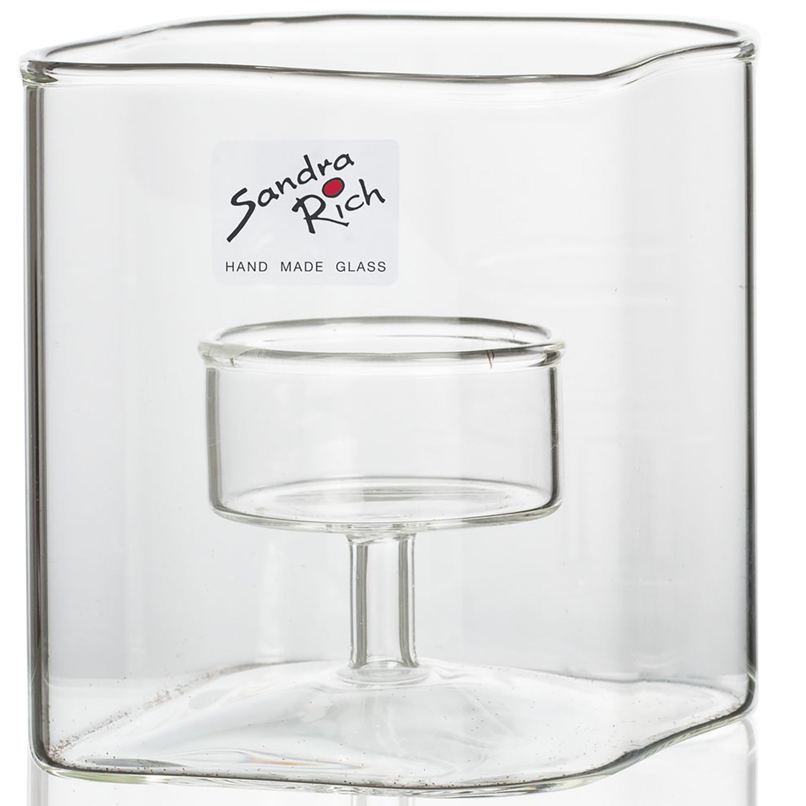 SQUARE glass tea light holder - klar - 8x8x10cm - Glas