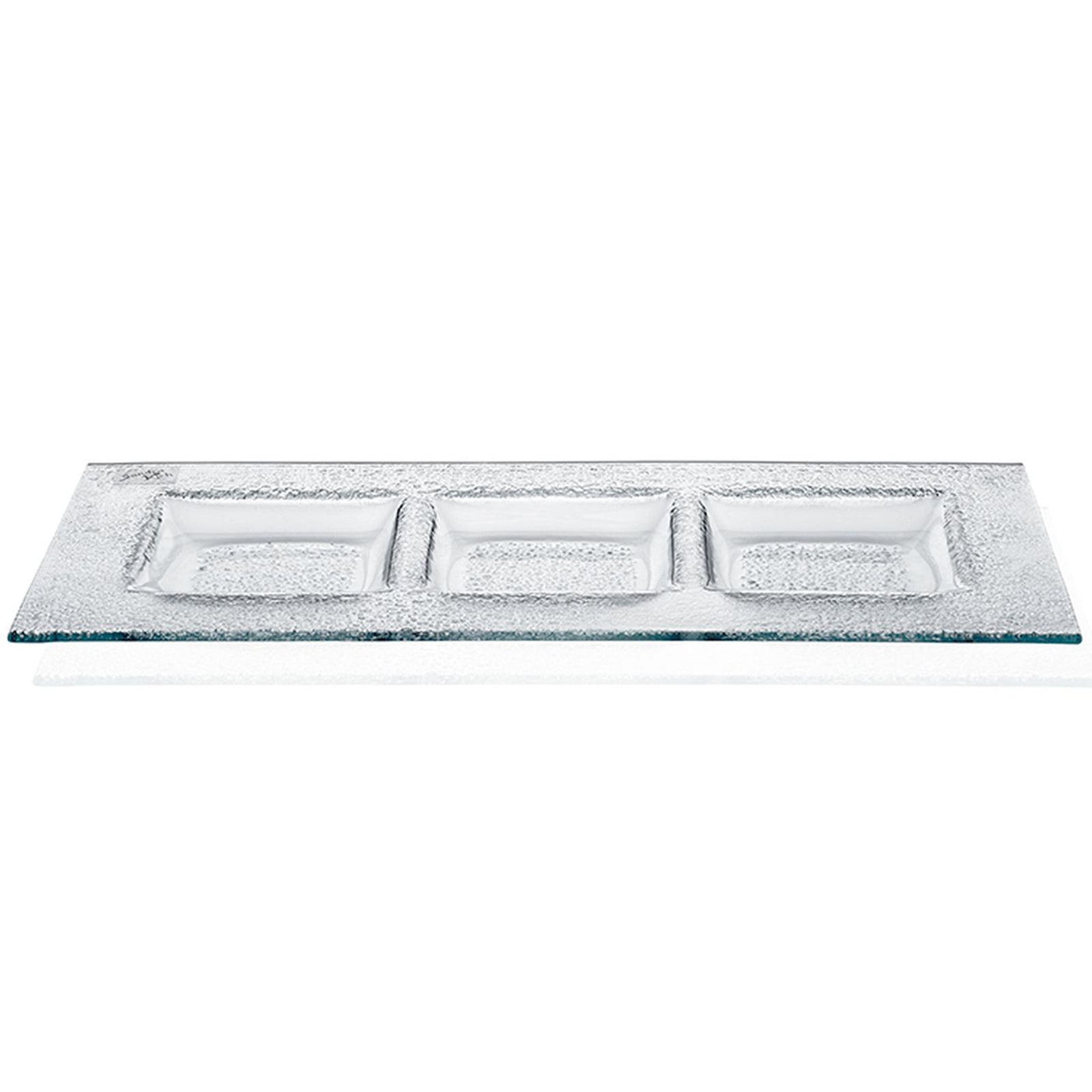 TRIO triple plate - klar - 18x40x2cm - Glas